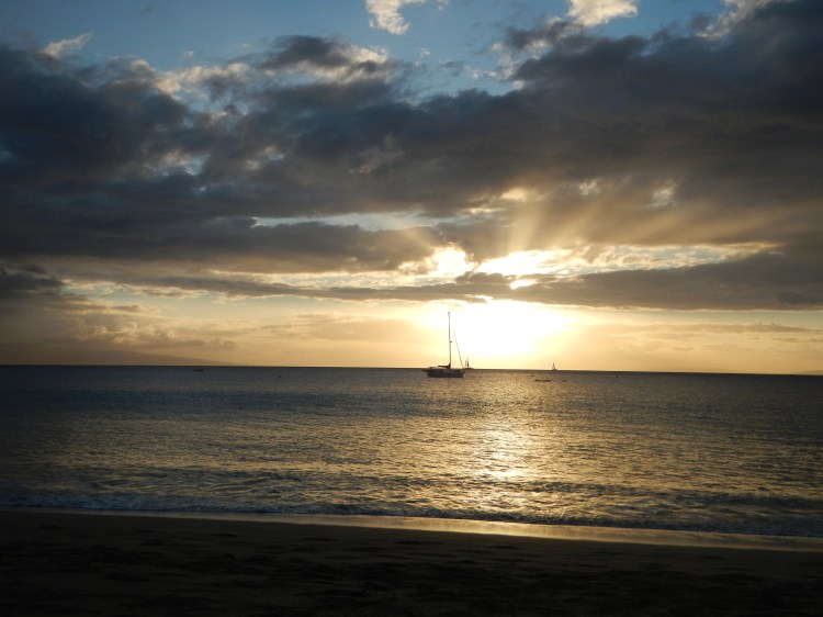 Sailboats in a Maui Sunset